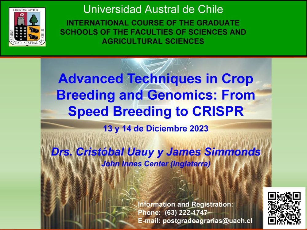 Invitación al curso de postgrado «Advanced Techniques in Crop Breeding and Genomics: From Speed Breeding to&nbsp;CRISPR»