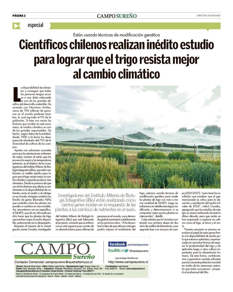 Nuestro nuevo proyecto FONDECYT en las&nbsp;noticias